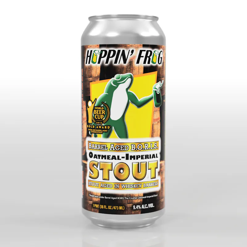 Barrel-Aged B.O.R.I.S. The Crusher Oatmeal Imperial Stout by Hoppin' Frog Brewing Co