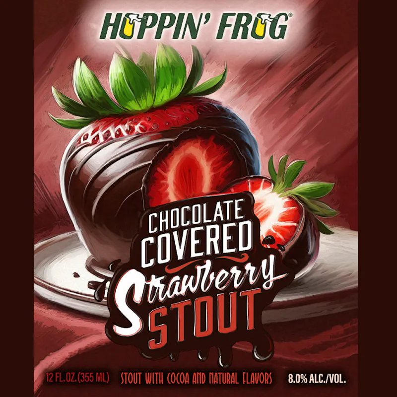 Chocolate Covered Strawberry Stout by Hoppin' Frog Brewing Co
