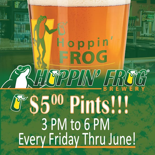 $5 Pints Every Friday in June from 3 PM to 6 PM!