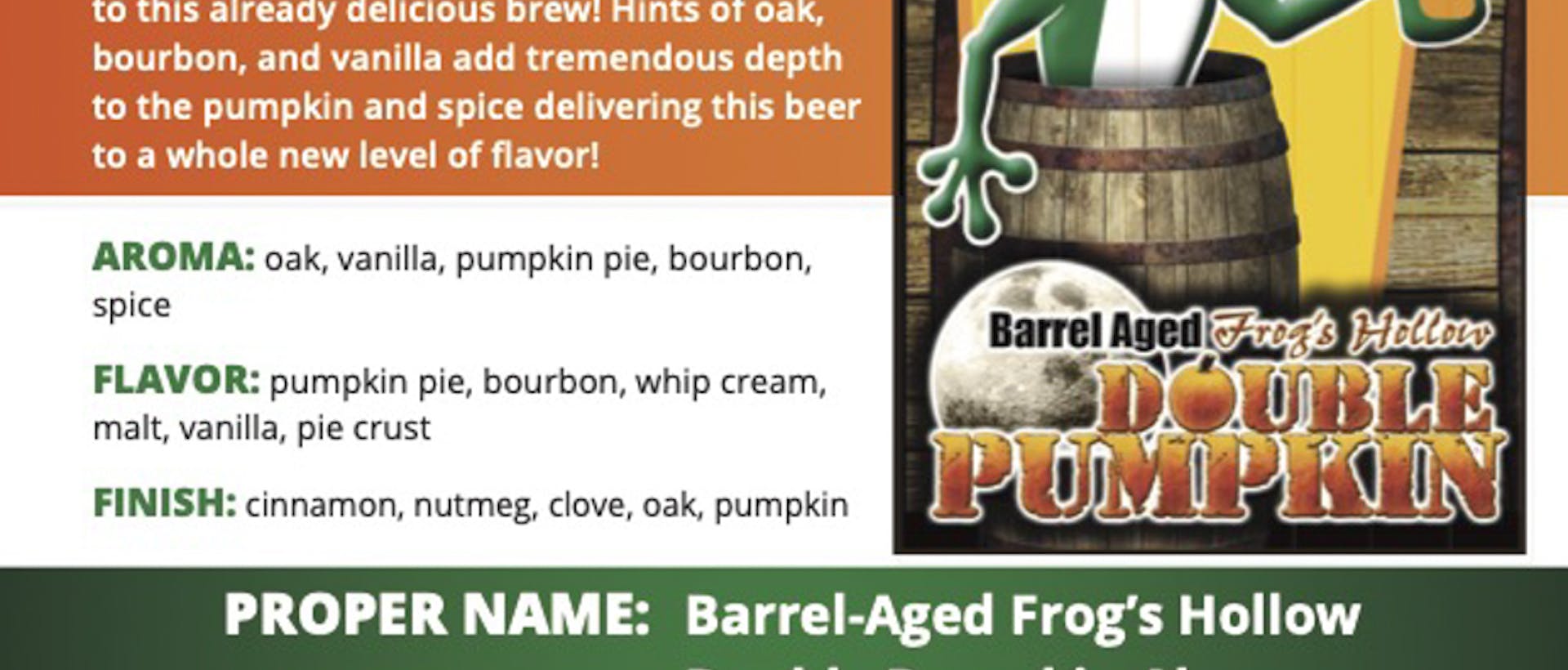 HF_Sell Sheet - Barrel-Aged Series - Barrel-Aged Frogs Hollow Double Pumpkin Ale (updated 03-14-2022)