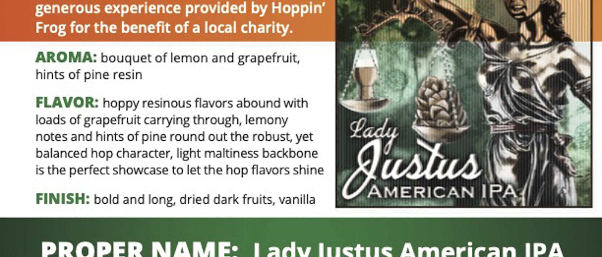 HF_Sell Sheet - Limited [Brew Experience] - Lady Justus American IPA (updated 05-19-2022)