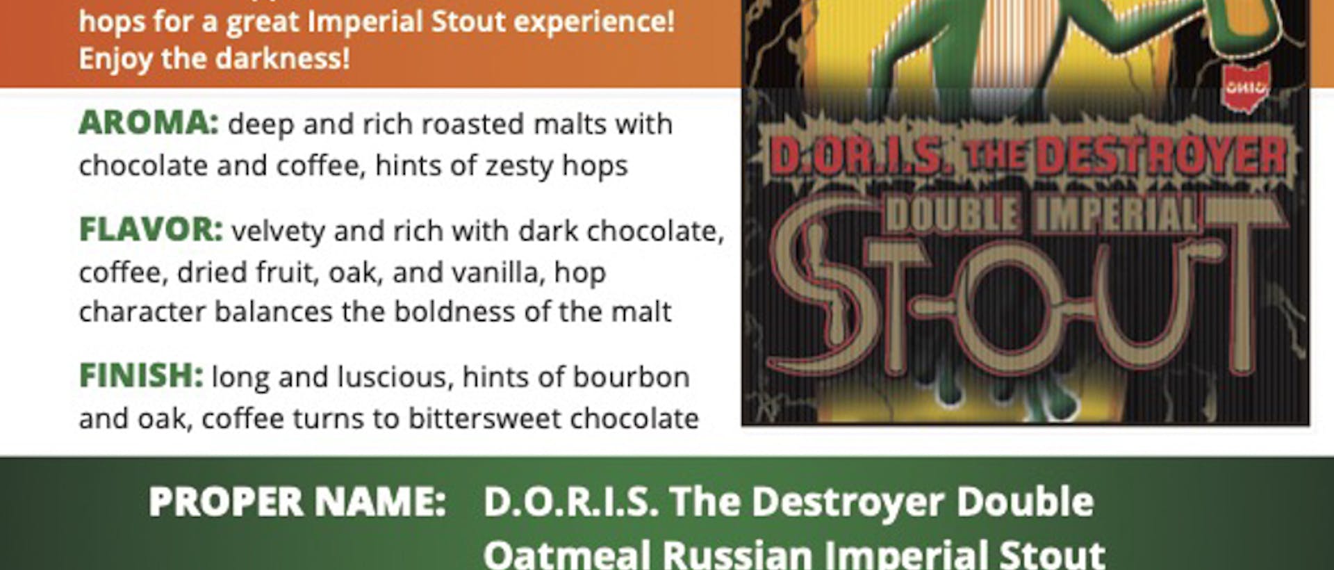 HF_Sell Sheet - Limited - D.O.R.I.S. The Destroyer Double Oatmeal Imperial Stout (updated 03-26-2022)