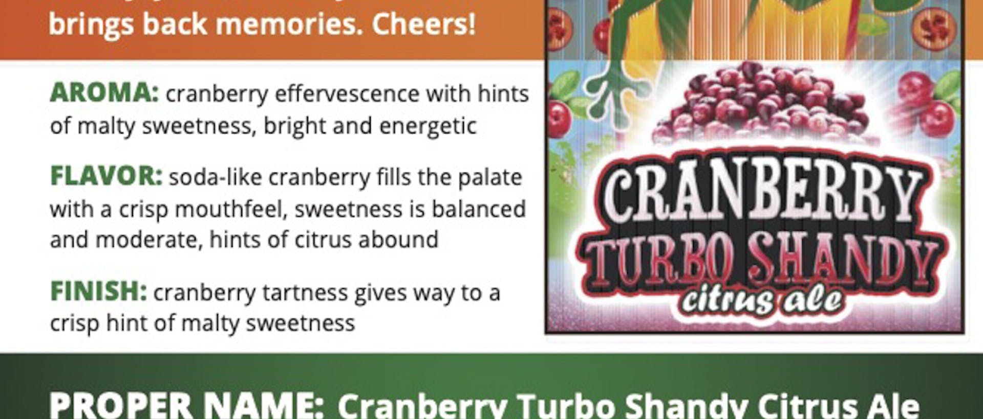 HF_Sell Sheet - Shandy Series - Cranberry Turbo Shandy Citrus Ale (updated 9-01-2022)