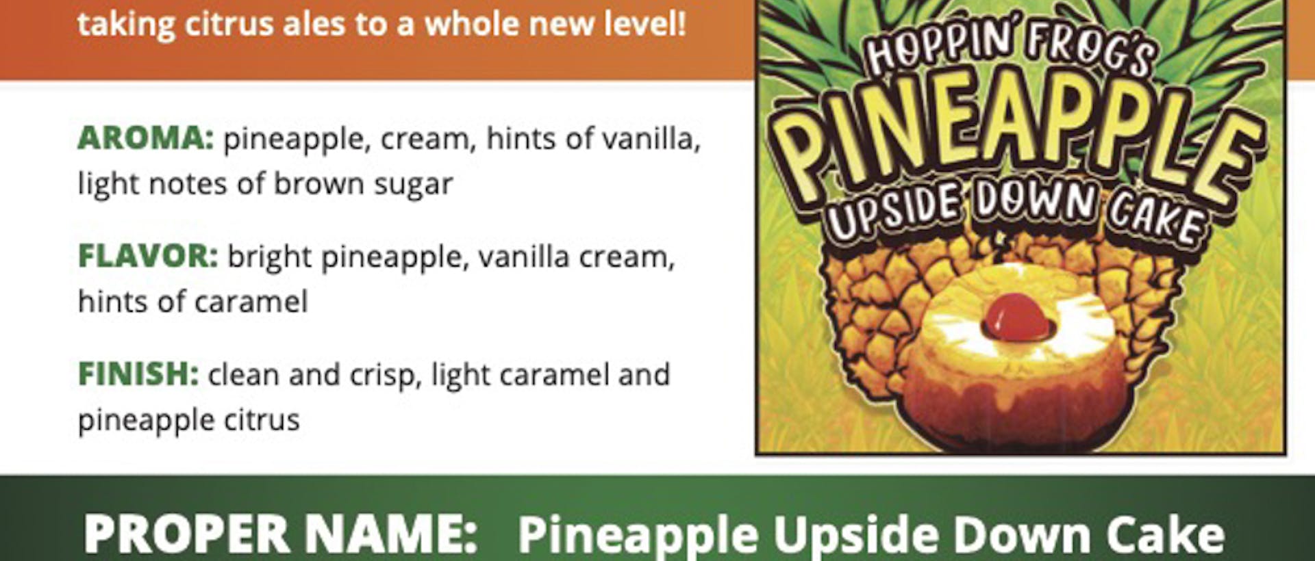 HF_Sell Sheet - Tadpole Series - Pineapple Upside Down Cake (updated 03-27-2022)