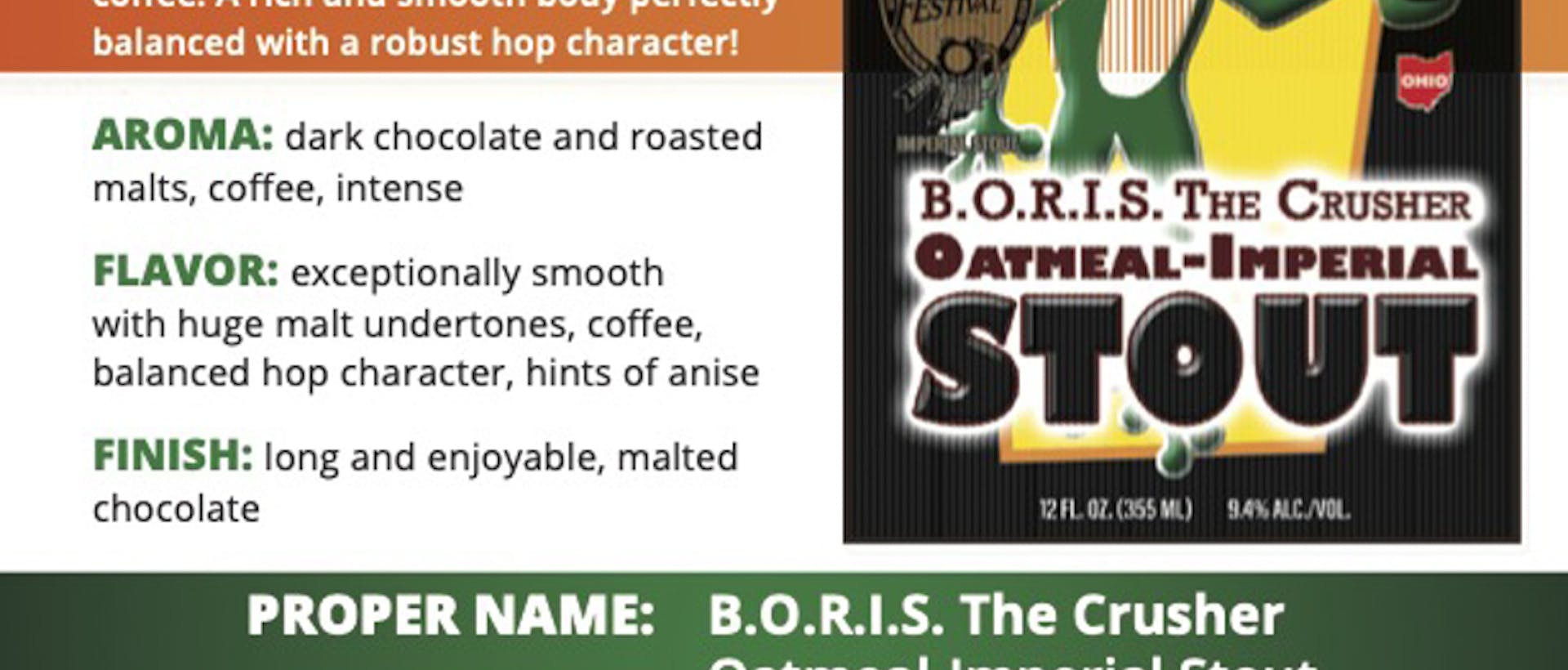 HF_Sell Sheet - Year-Round - B.O.R.I.S. The Crusher Oatmeal Imperial Stout (updated 01-30-2022)