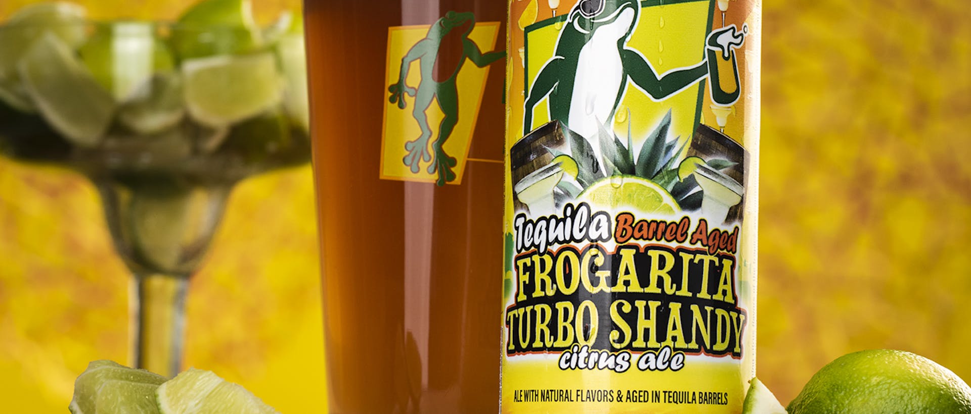 frogaritia turbo shandy beer can with limes