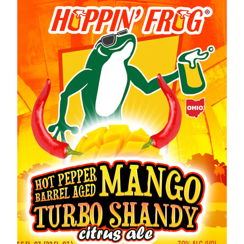 Hot Pepper Barrel-Aged Mango Turbo Shandy Citrus Ale by Hoppin' Frog Brewing Co