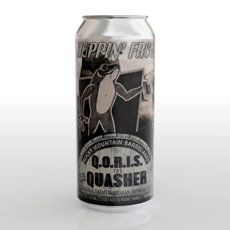 Rocky Mountain Barrel-Aged Q.O.R.I.S. The Quasher Quadruple Imperial Stout by Hoppin' Frog Brewing Co