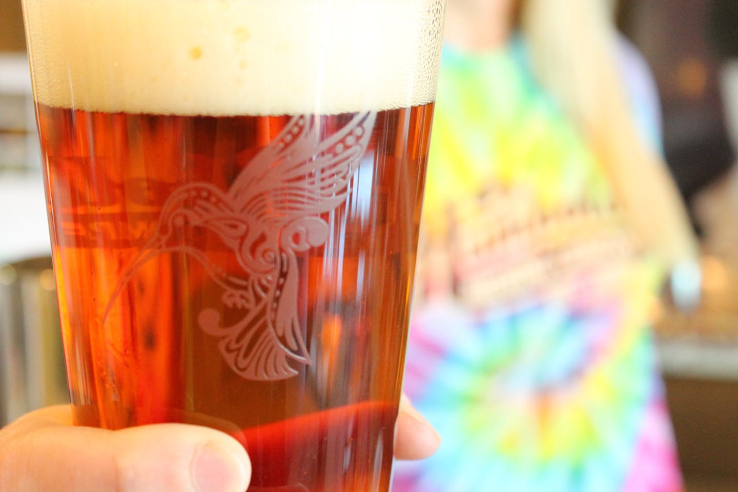 Beer-1-of-228 Humboldt humming bird glass