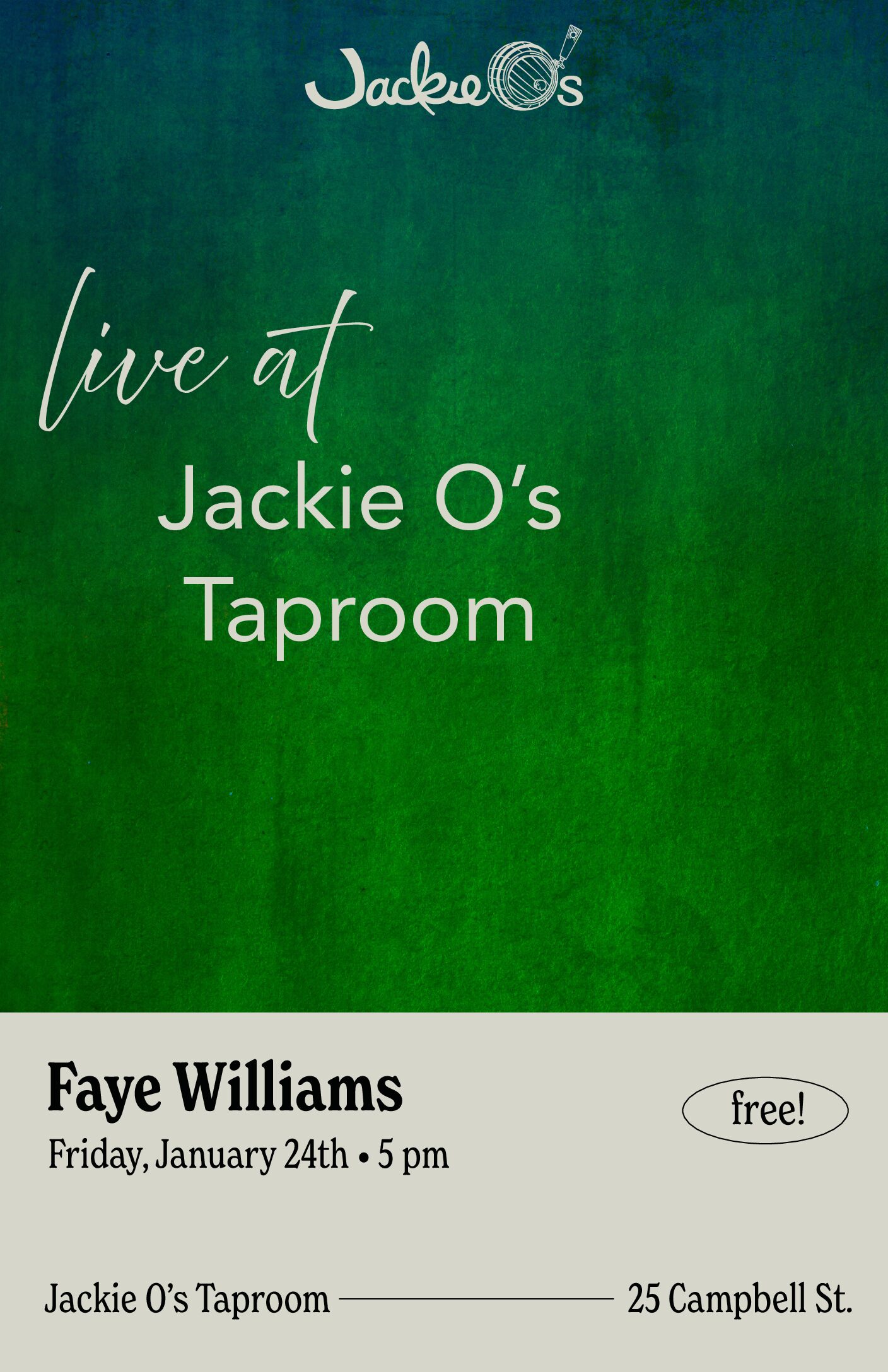 Faye Williams Performs – Athens Jackie O’s Taproom