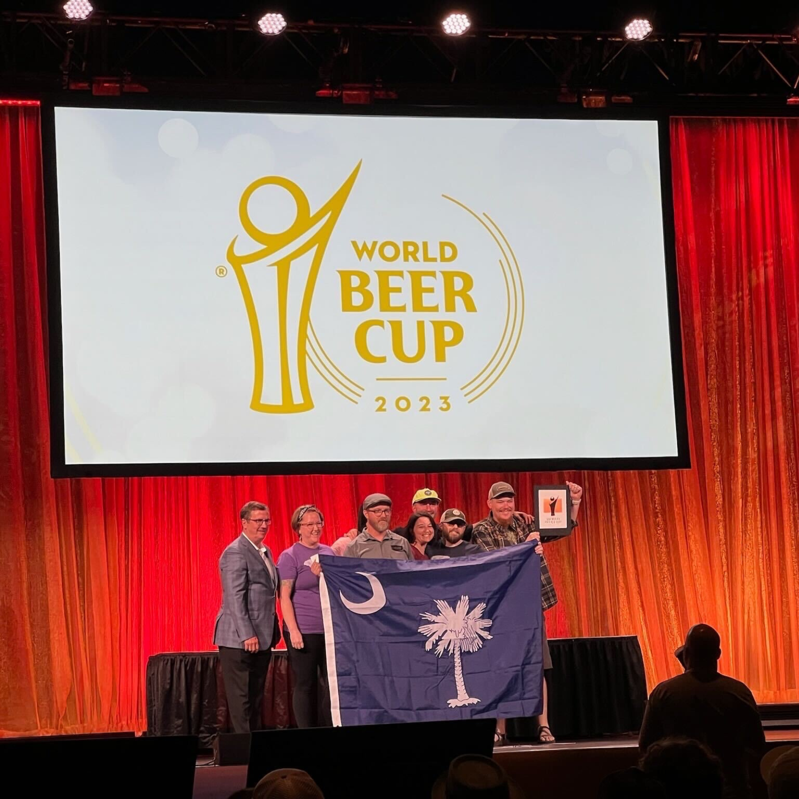 world beer cup 2023 group picture on stage