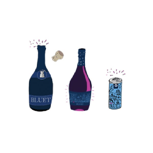 Bluet champagne bottle logo