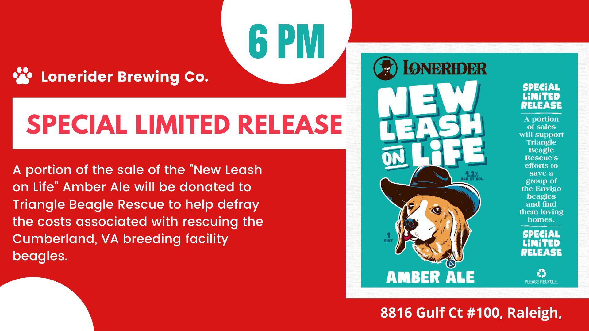 Special Beer Release-New Leash on Life Supporting the Envigo Beagles