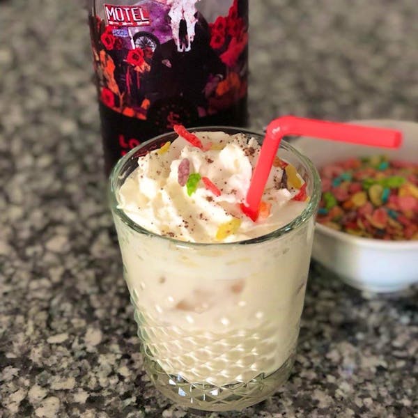 Fruity Pebbles Bourbon Milk Punch