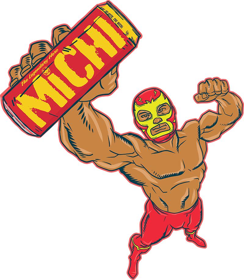 Meech character holding up can