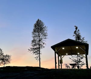 Minor Key Brewing Gazebo at Night