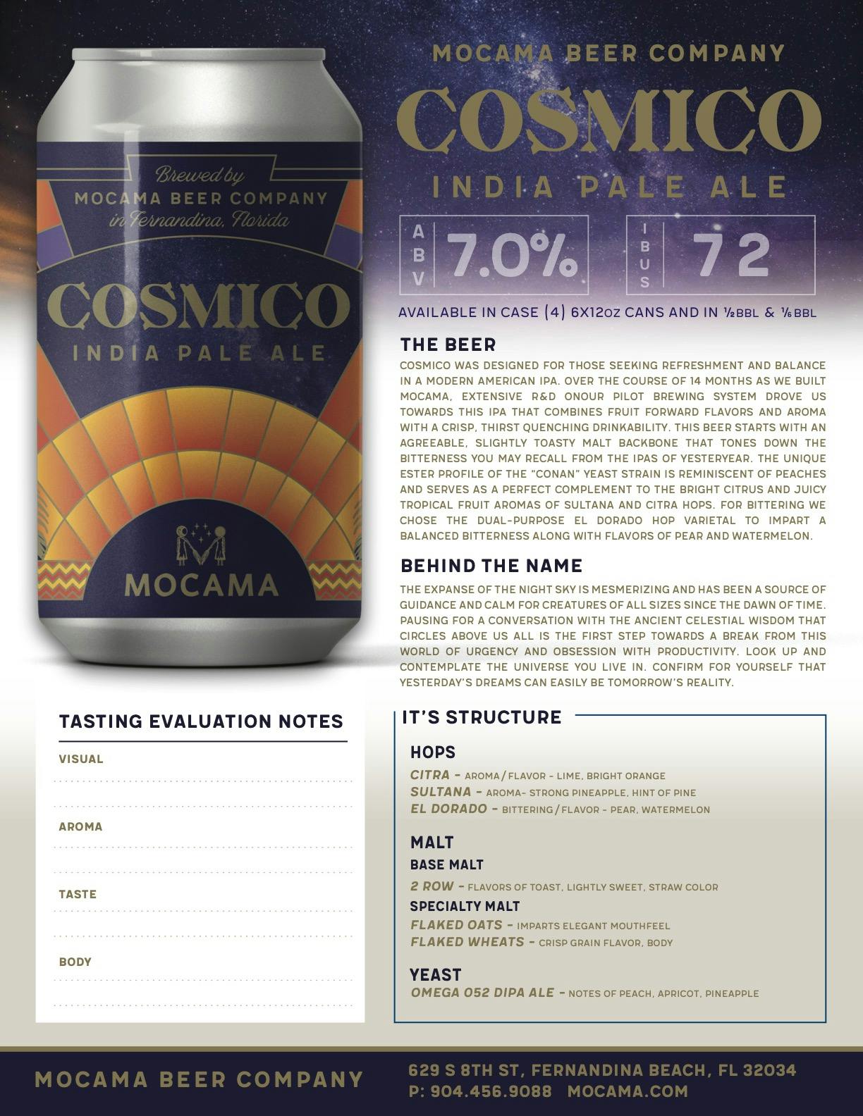 MOCAMA COSMICO SELL SHEET