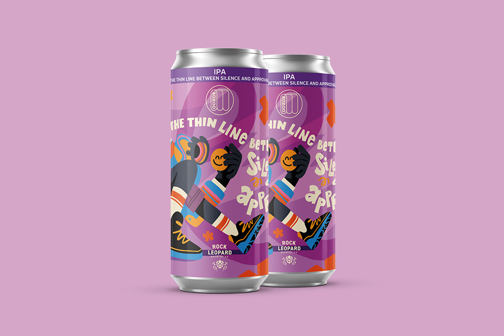 Two digital cans of The Thin Line Between Silence and Approval on a light purple background