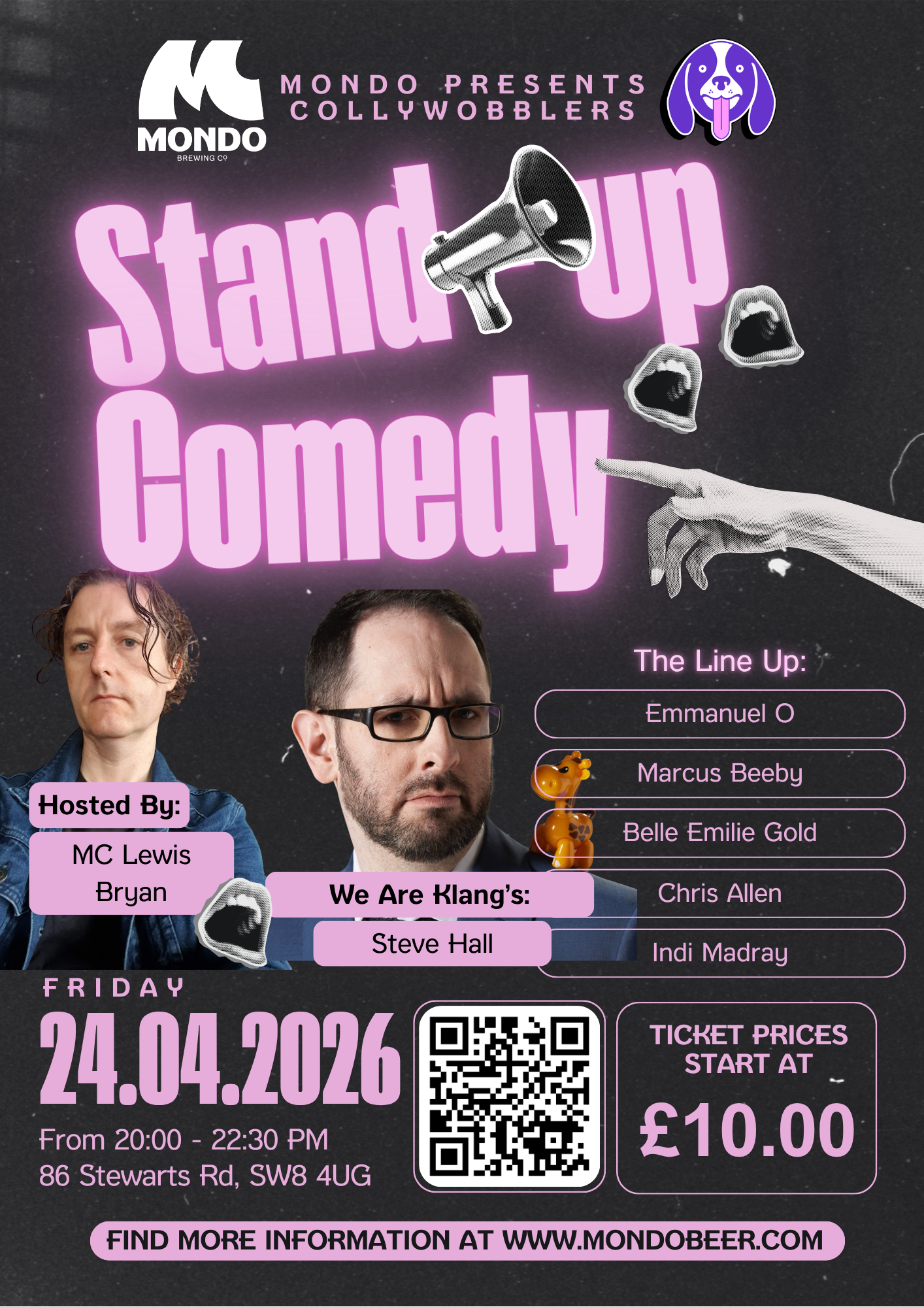 Collywobblers Comedy Night – Steve Hall, Marcus Beeby, Emmanuel O, Belle Emilie Gold, Chris Allen, Indi Madray, MC Lewis Bryan