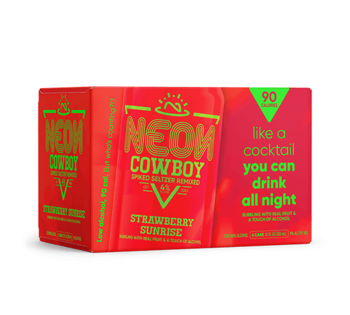 Red box of Neon Cowboy cans