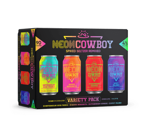 variety pack of Neon Cowboy spiked seltzers