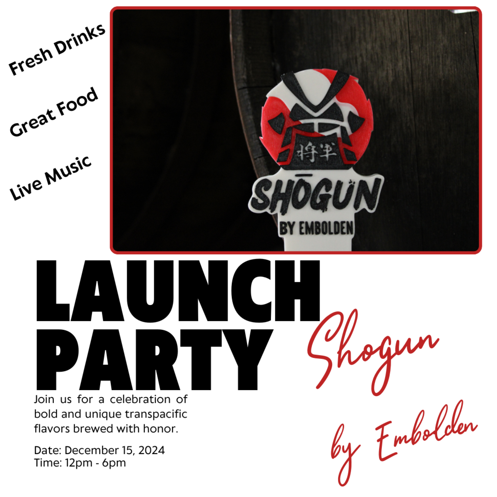 Shogun Launch Party sq flyer website