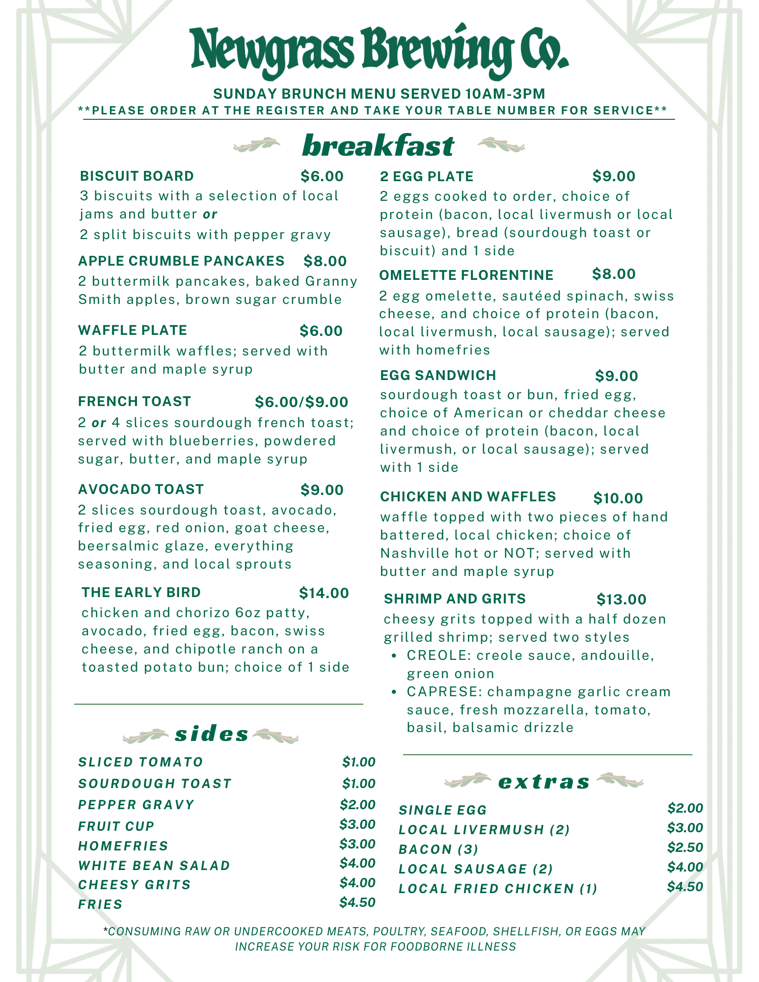 Official Newgrass Brunch Menu - 1