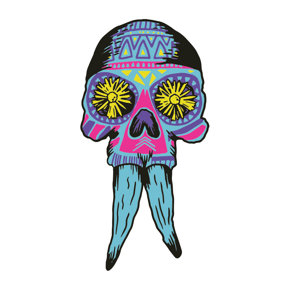 Flower skull graphic