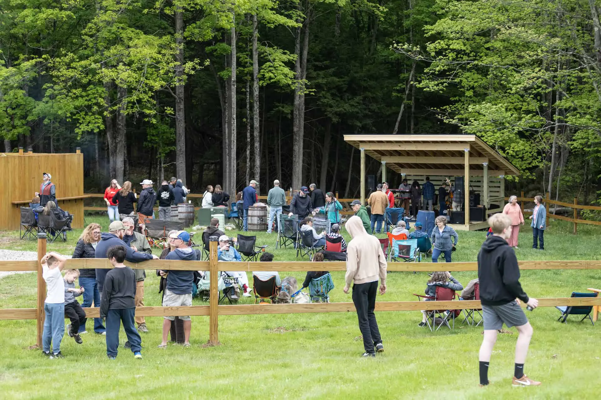 outdoor stage area at on a plain brewing