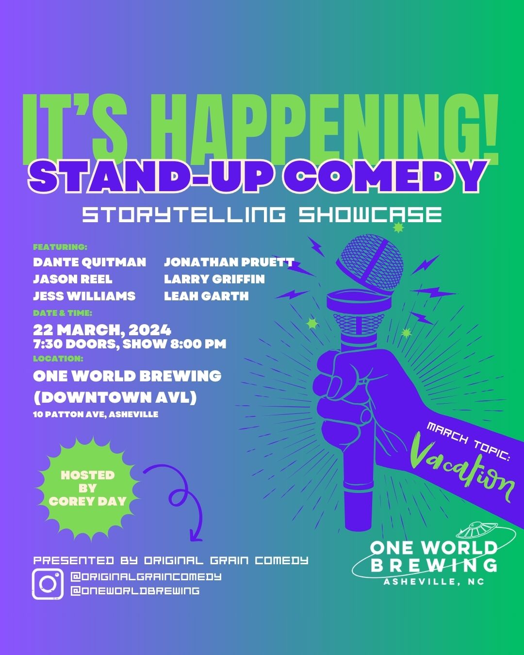 Stand Up Comedy Story-telling Showcase