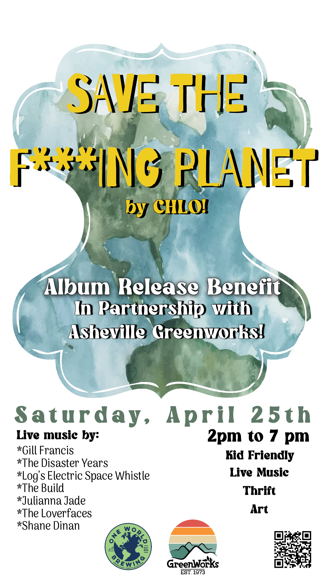 Save The F***ing Planet by Chlo! Album Release Benefit In Partnership with Asheville Greenworks