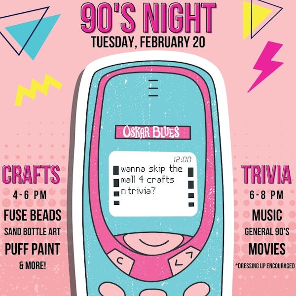 90’s Night – 90’s Themed Crafts and Trivia