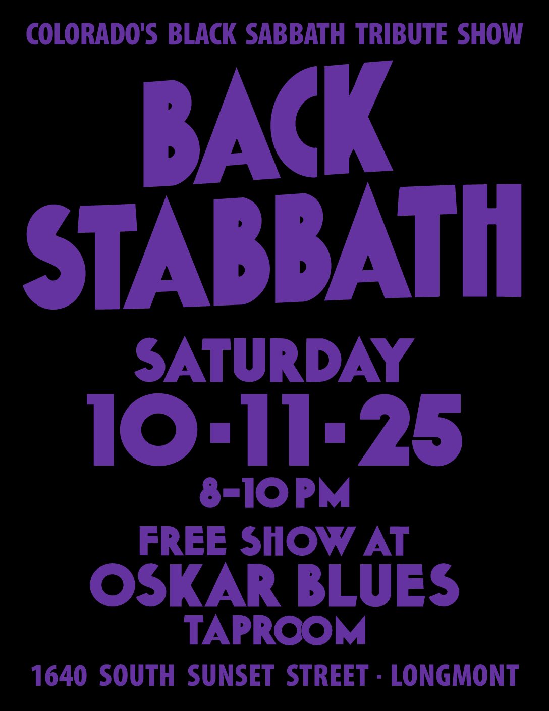 Longmont Live Music – Back Stabbath