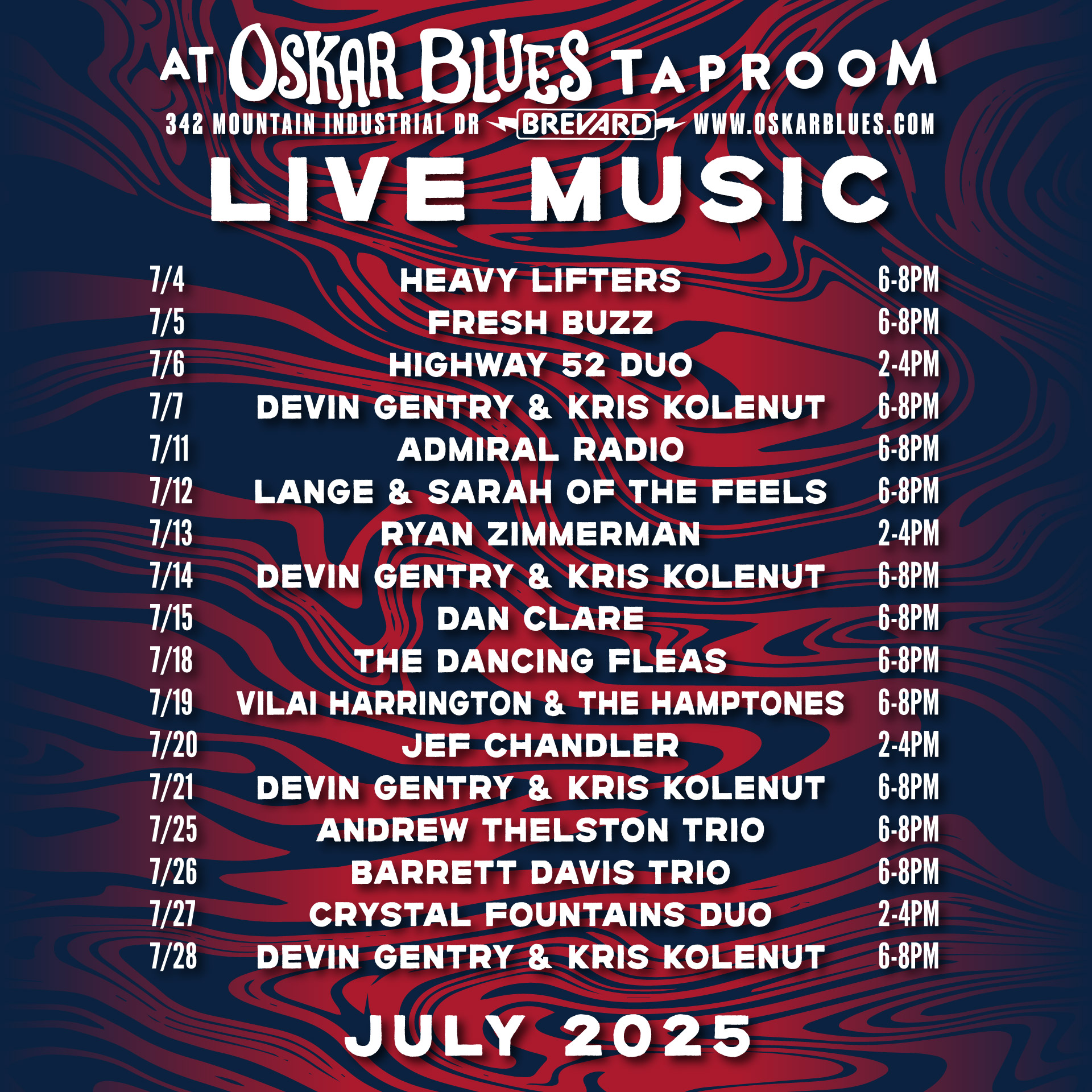 Brevard Live Music – July 2025