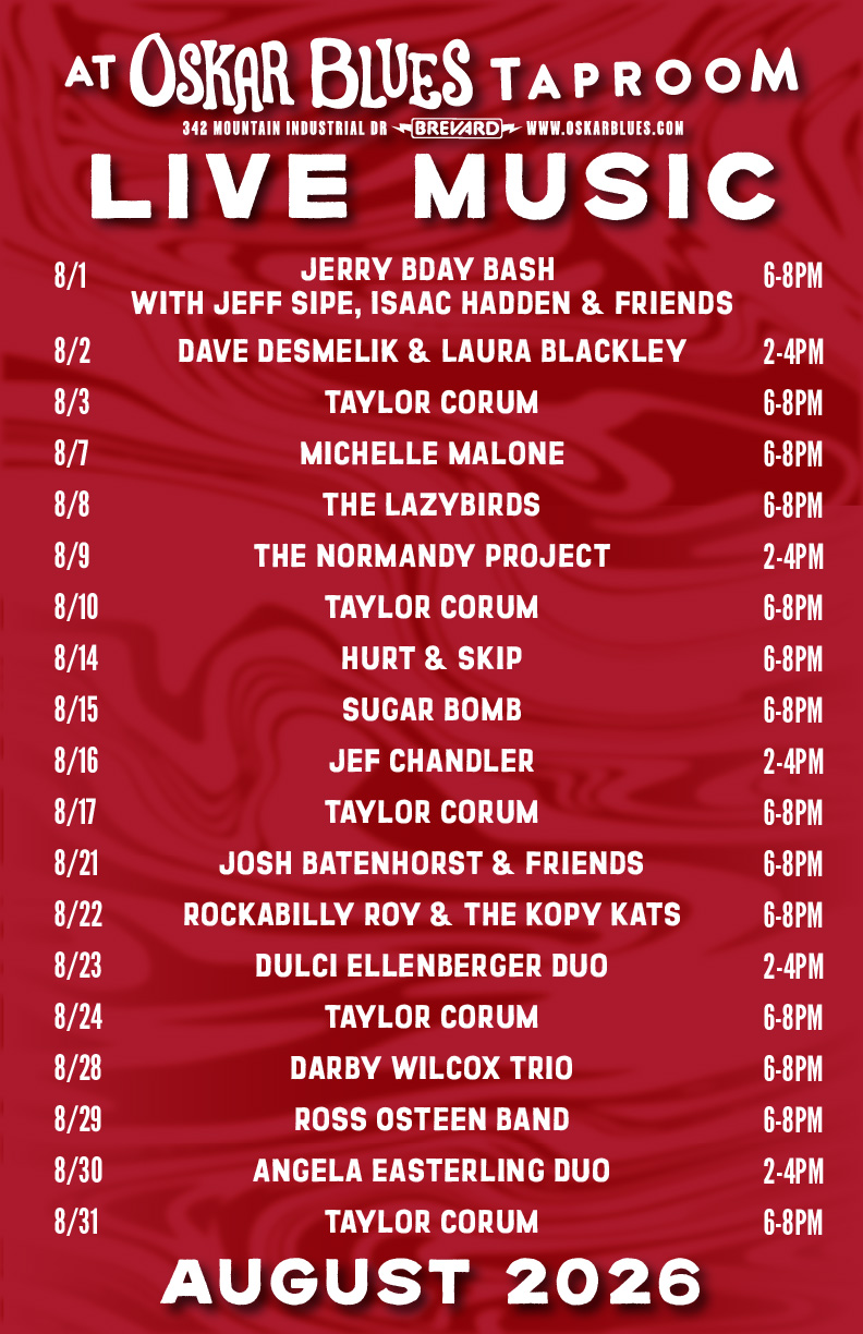 Brevard Live Music – August 2026