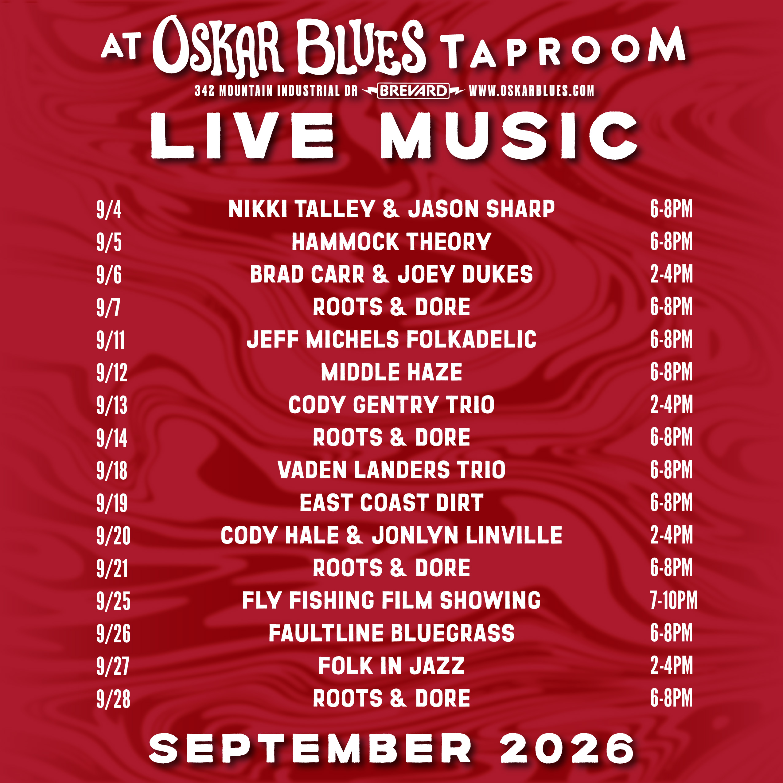 Brevard Live Music – September 2026