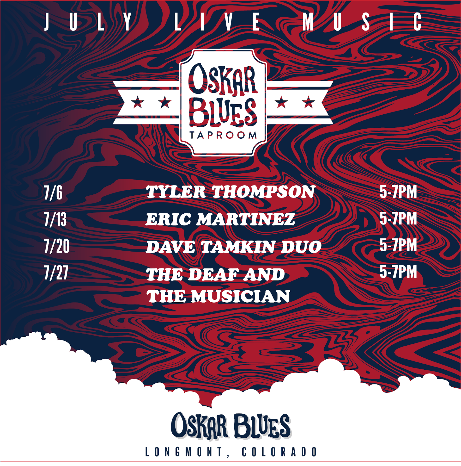 July 2023 Longmont Live Music Calendar Oskar Blues Brewery