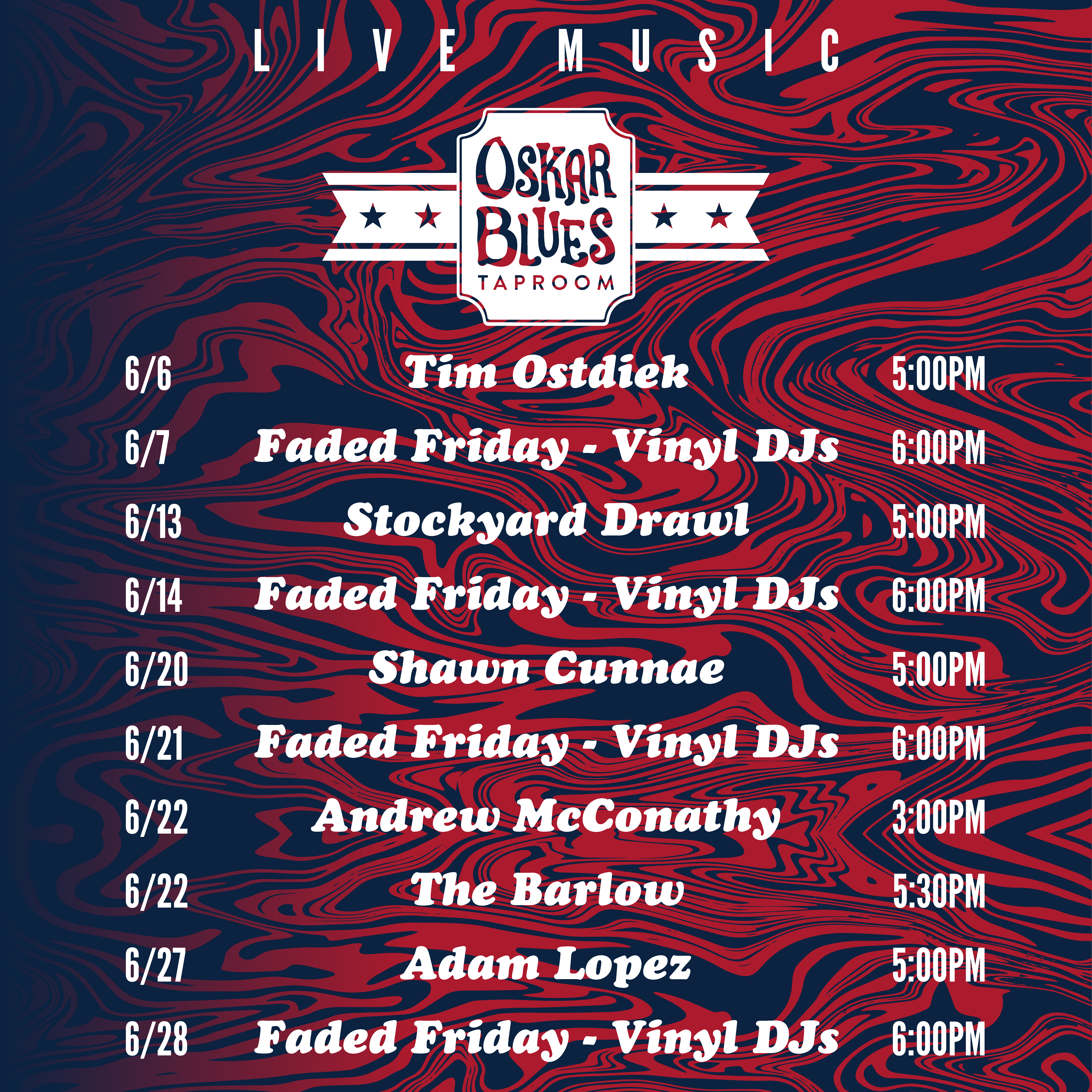 Longmont Taproom June Music Schedule