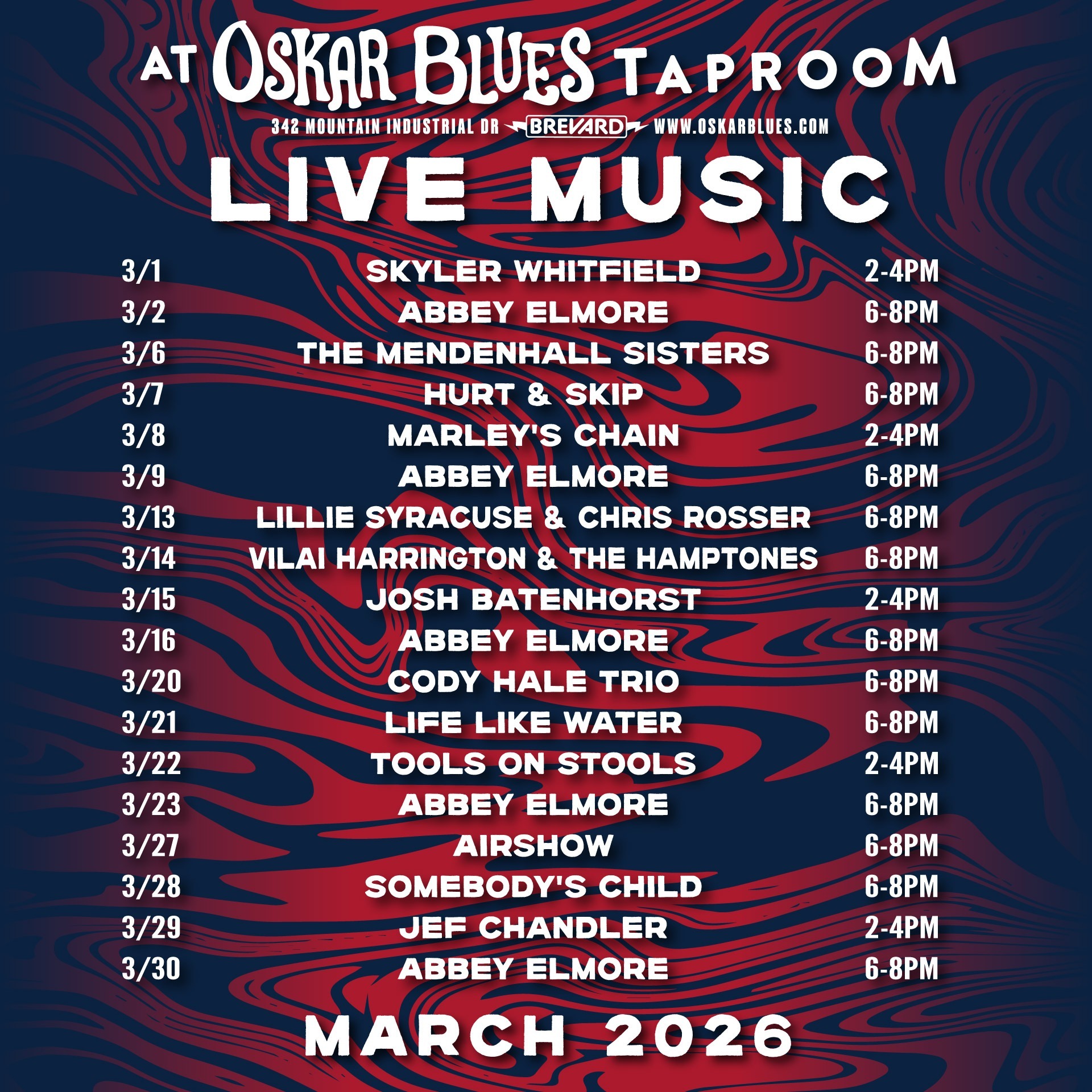 Brevard Live Music – March 2026