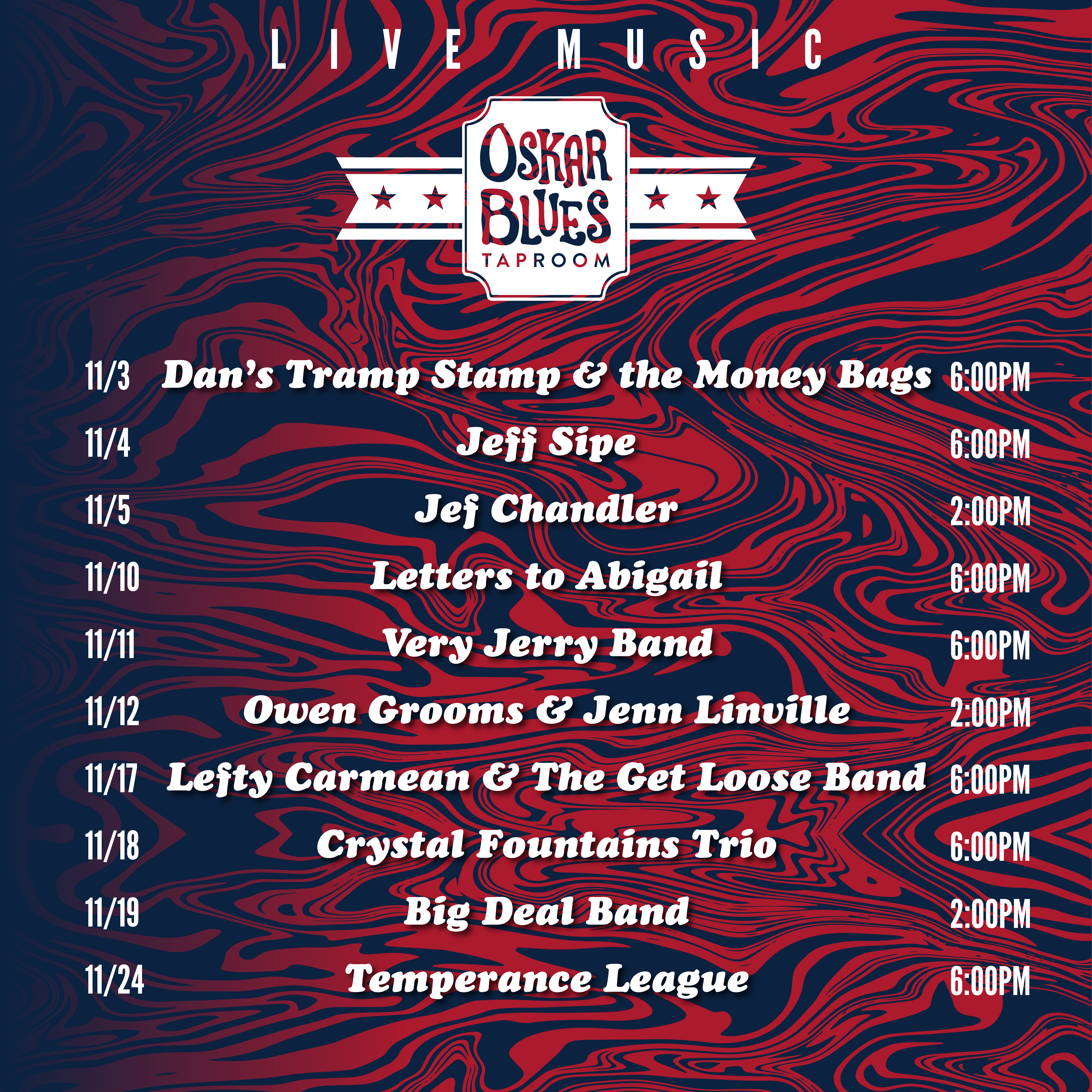 NC November Music Schedule