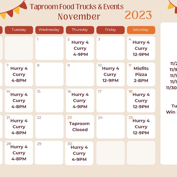 November Food Truck Schedule