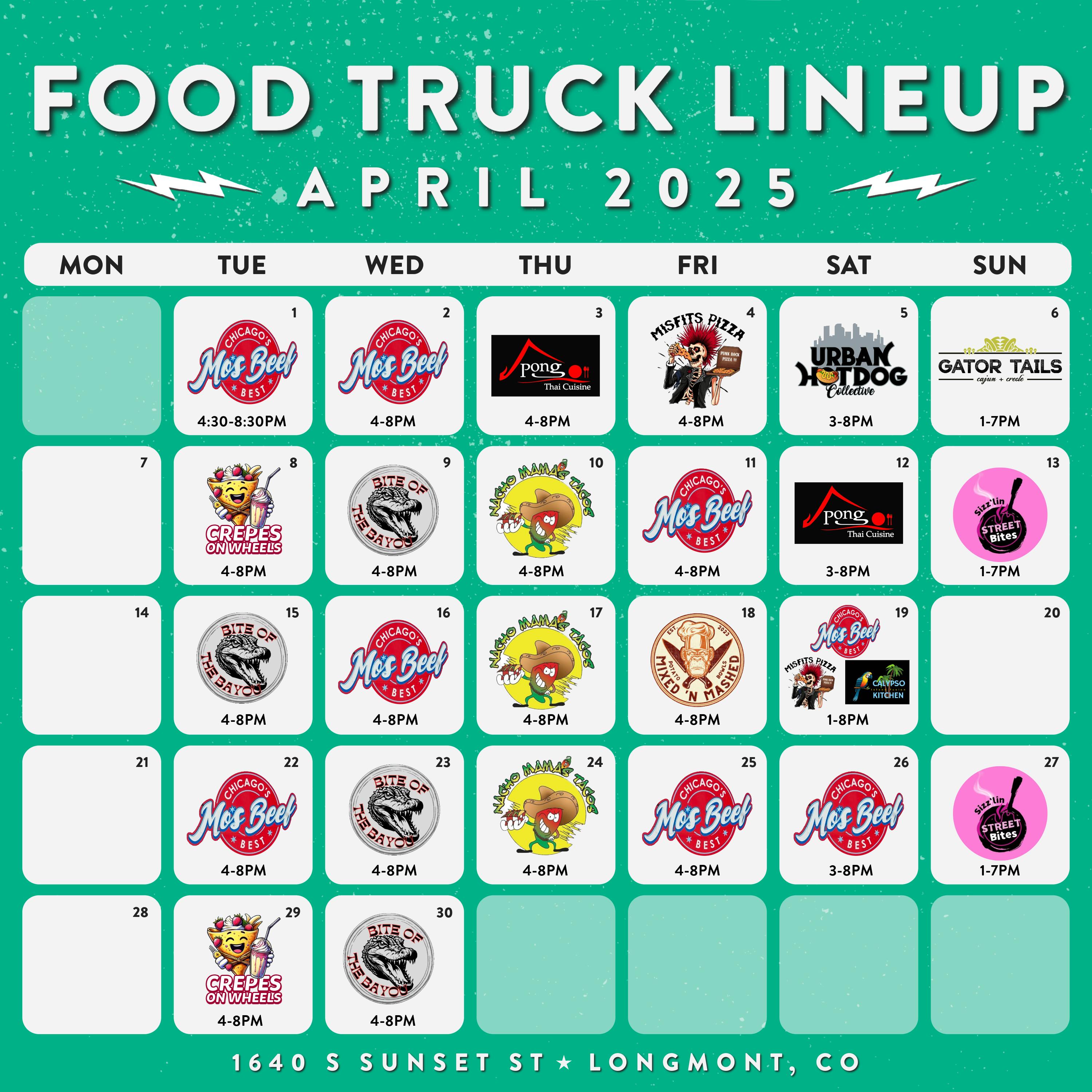 UPDATED LM April Food Truck Lineup UPDATED LM April Food Truck Lineup