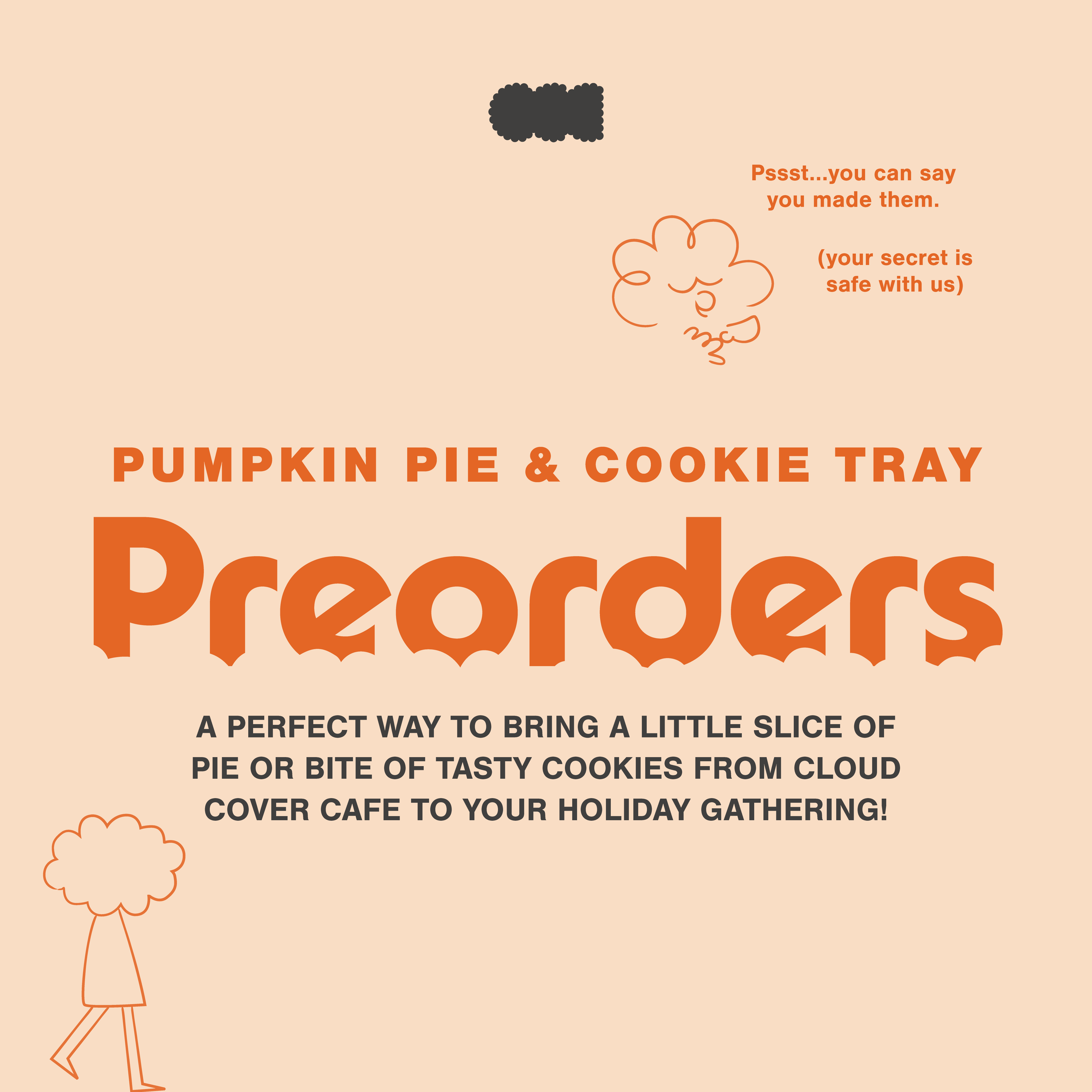 Cloud Cover Cafe Thanksgiving pie and cookie try pre-orders