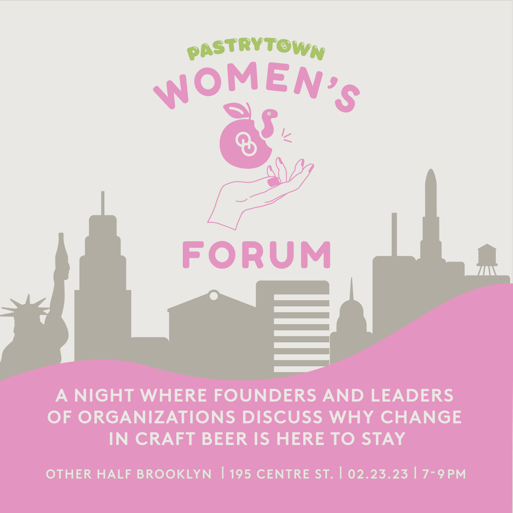 OHWF_Social_FEB_2023_POST Women's Forum flyer with text: A night where founders and leaders of organizations discuss why change in craft beer is here to stay
