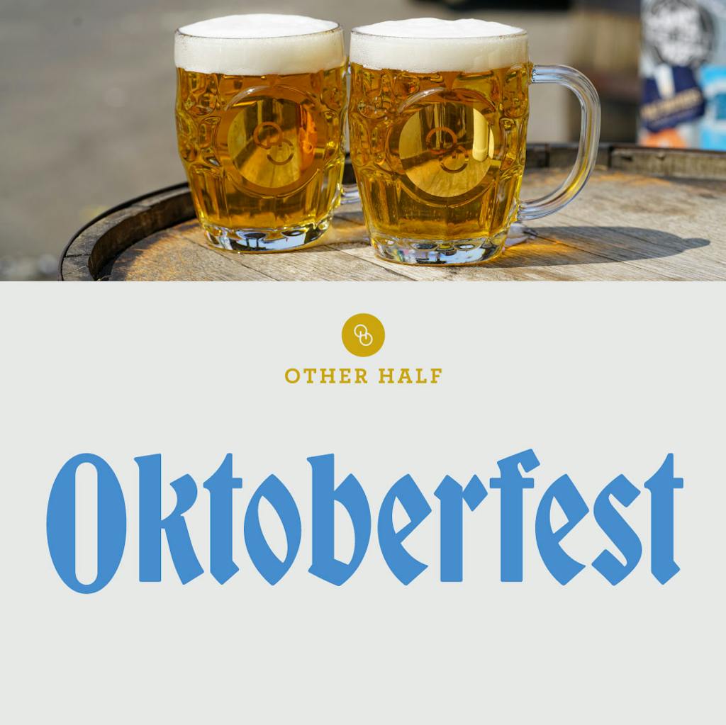 OH_Oktoberfest Two glasses of beer and text "Oktoberfest"