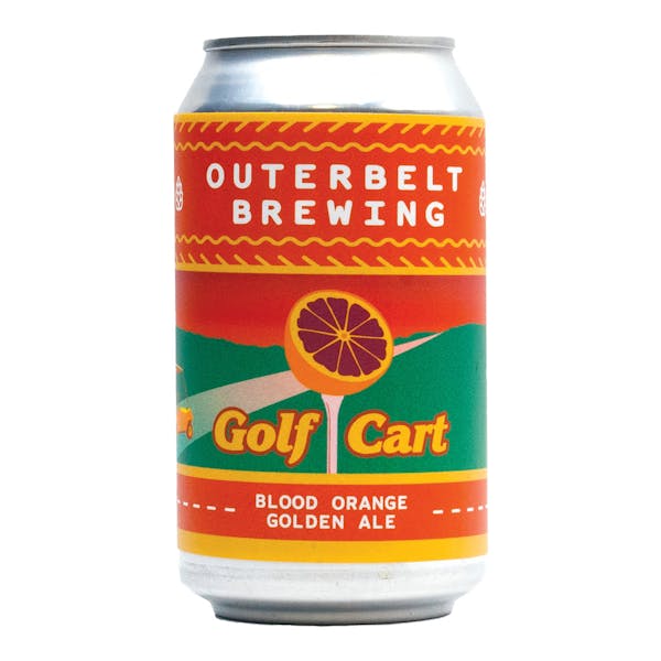 Golf Cart- Blood orange can front can rendering - Outerbelt Brewing - Golf Cart Blood Orange