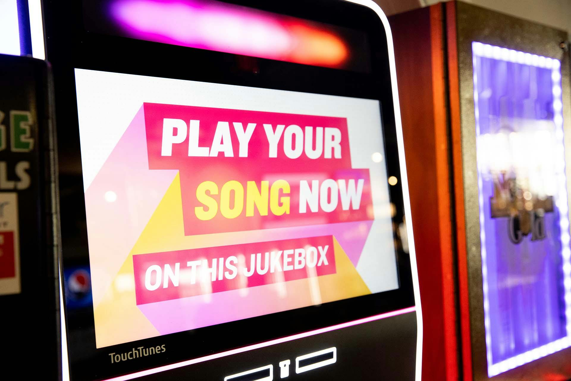 IMG_1117 Digital Jukebox with "Play your song now" displayed on the screen