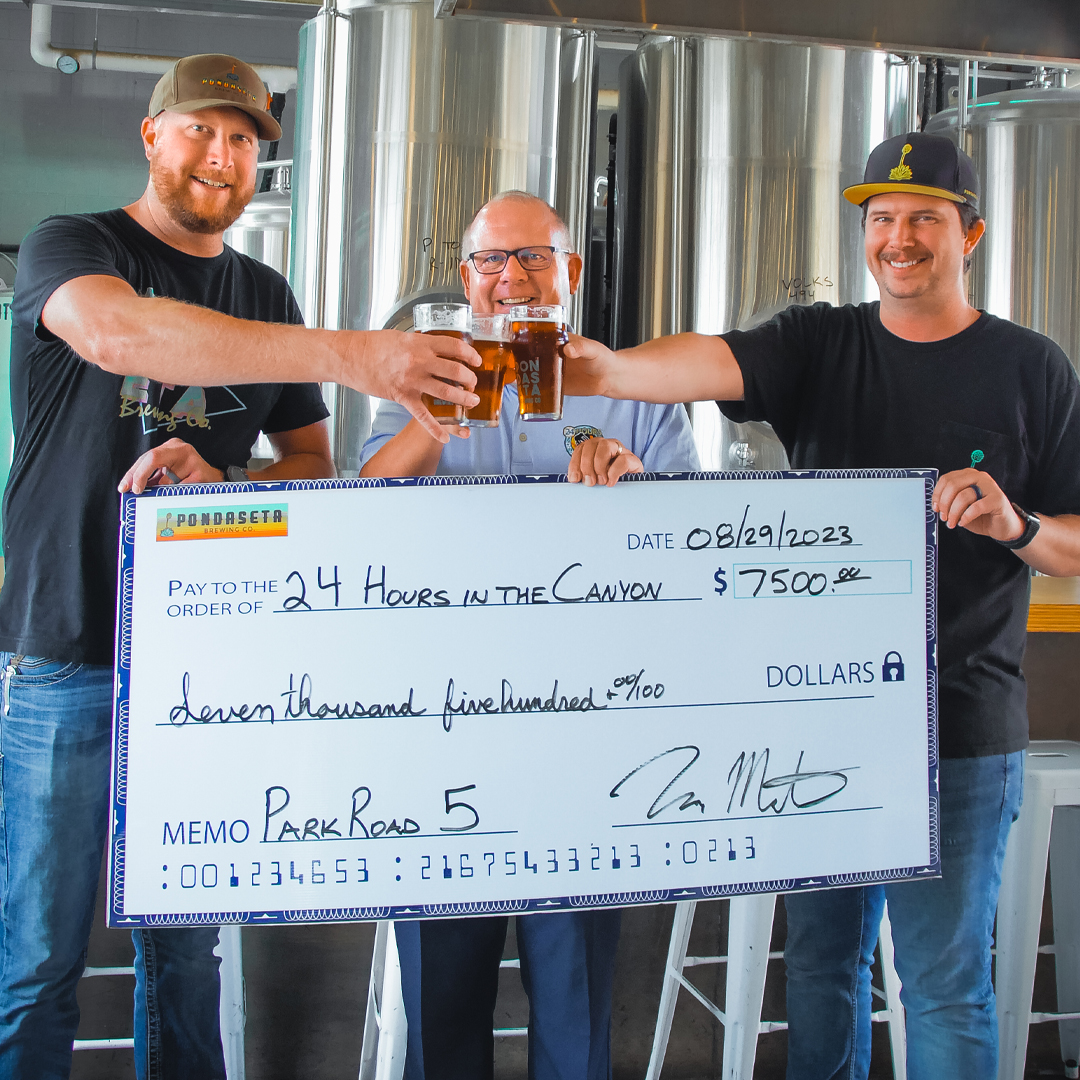 Pondaseta Presents Check to Cancer Center