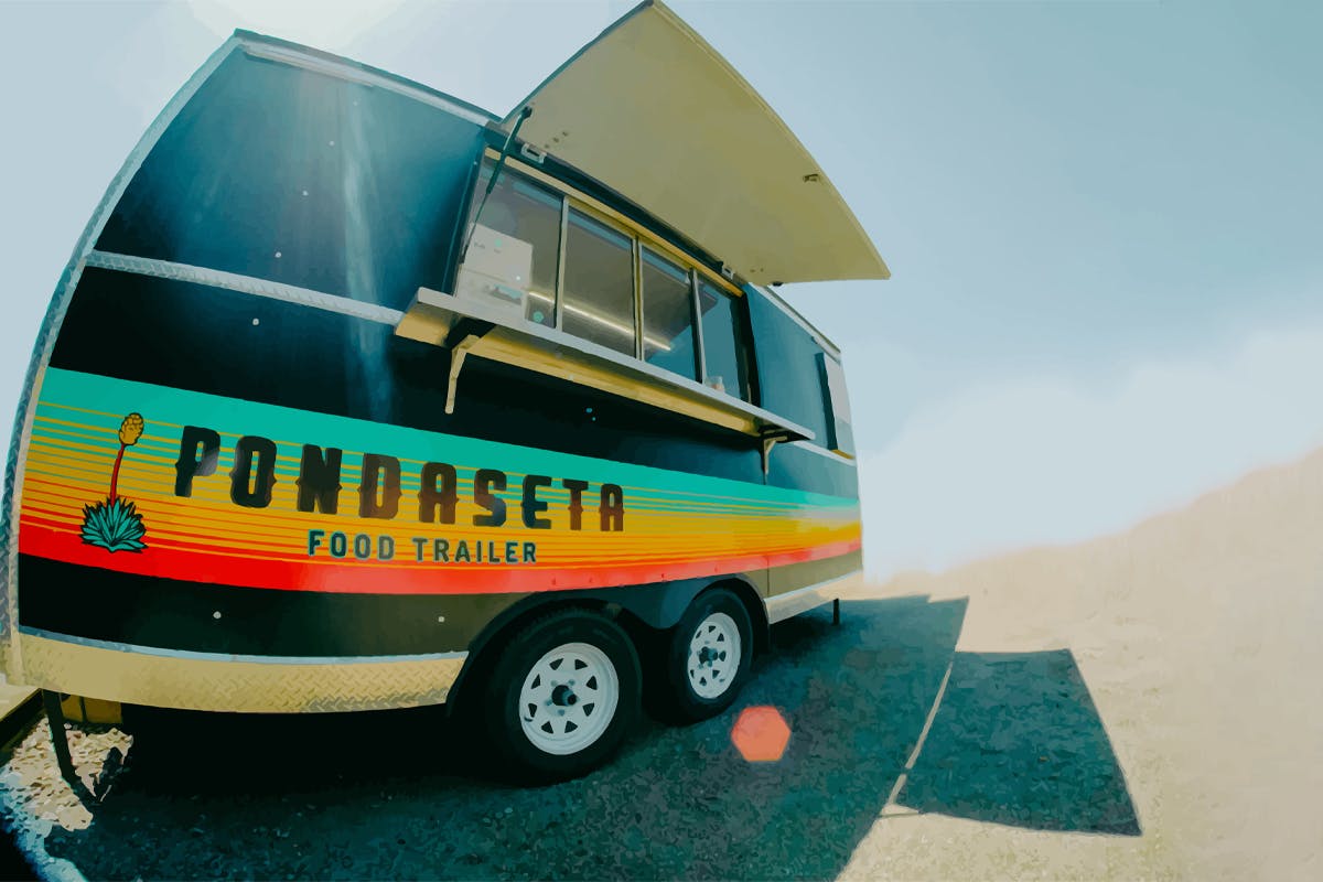 Brightly-colored Pondaseta food truck