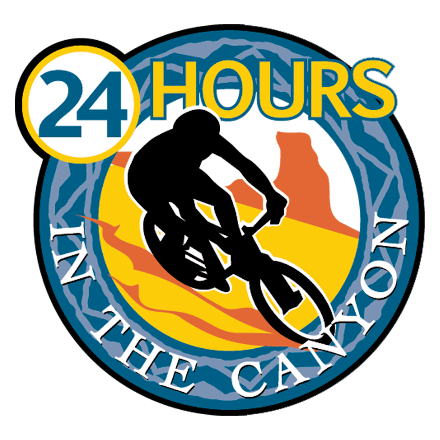 partner-24hrs Circular logo for 24 Hours in the Canyon - cycling race